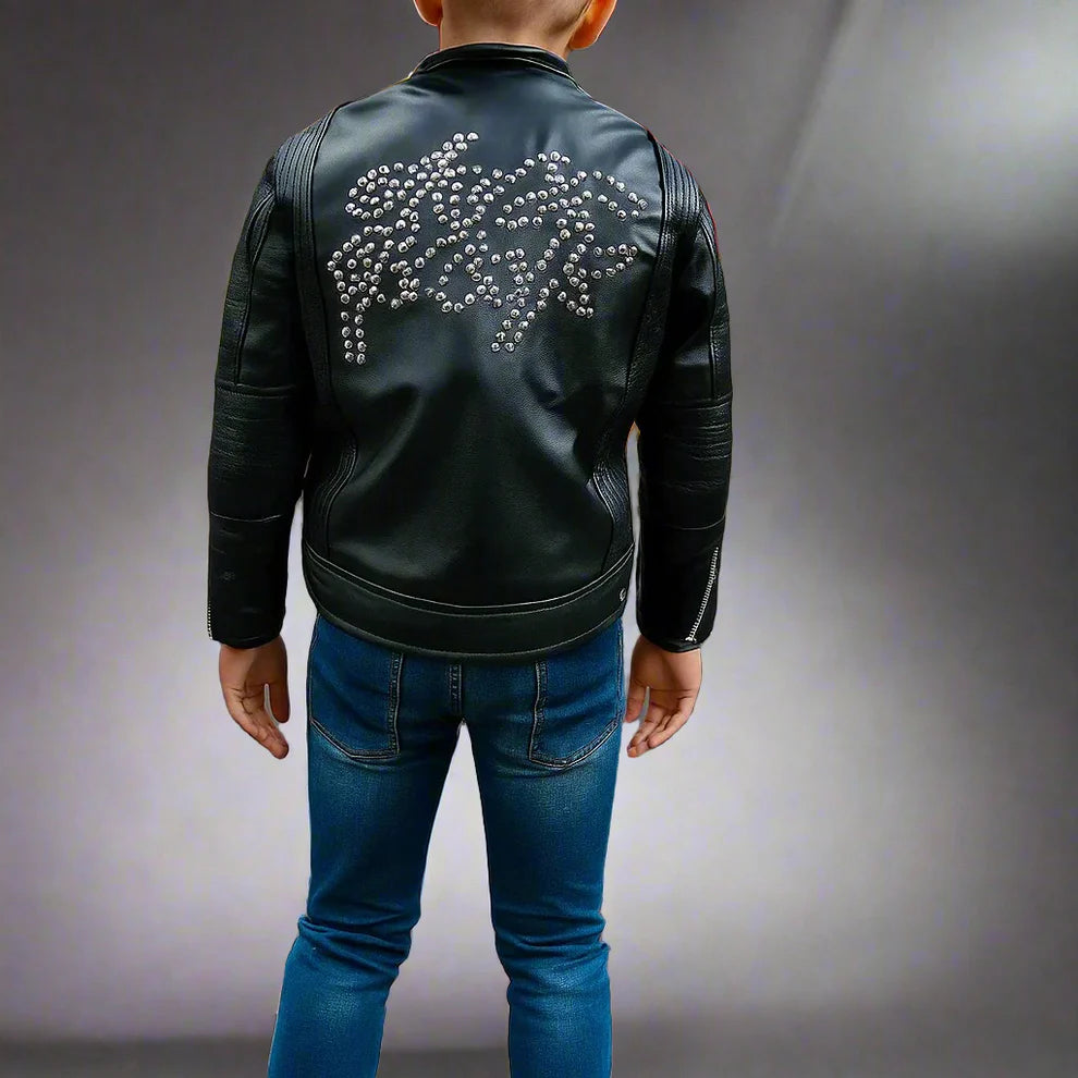 Kids Kids' Personalised Leather Jacket Custom Name