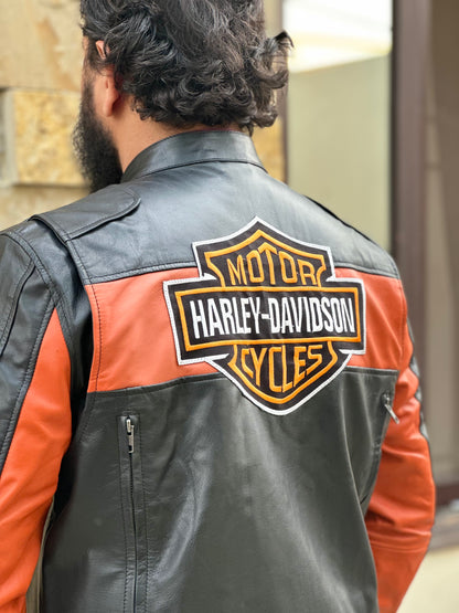 Harley Davidson Leather Jacket Men | Embroidered Leather Jacket
