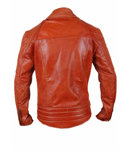 mens leather jacket genuine leather jacket for men orange leather jacket for men motorcycle jacket men best biker jacket for men gift for men orange biker jacket men