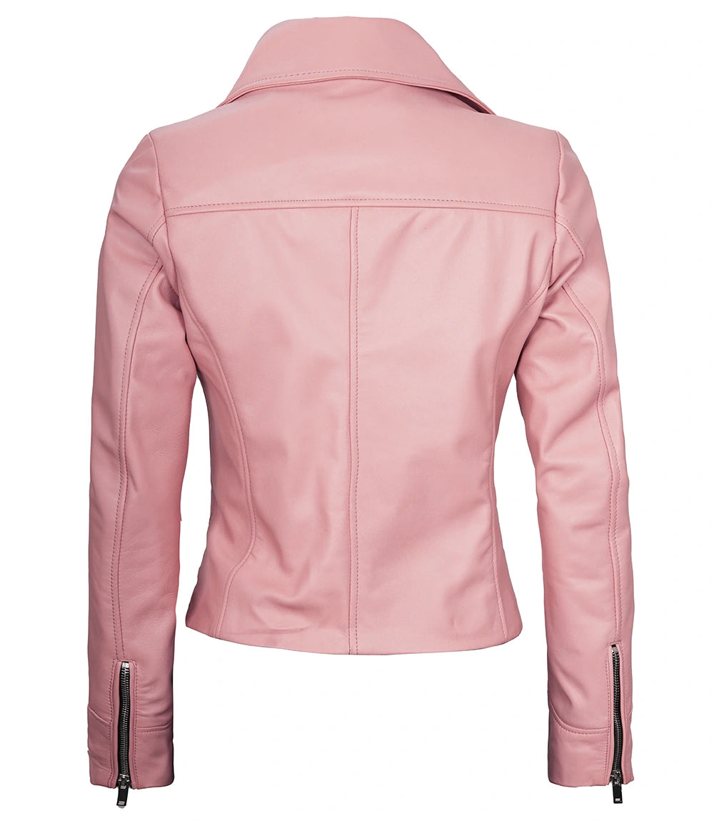 leather jacket pink motorcycle jacket womens leatehr jacket jacket chik jacket pink genuine leather jacket biker jacket girls cute leather jacket women gift for her