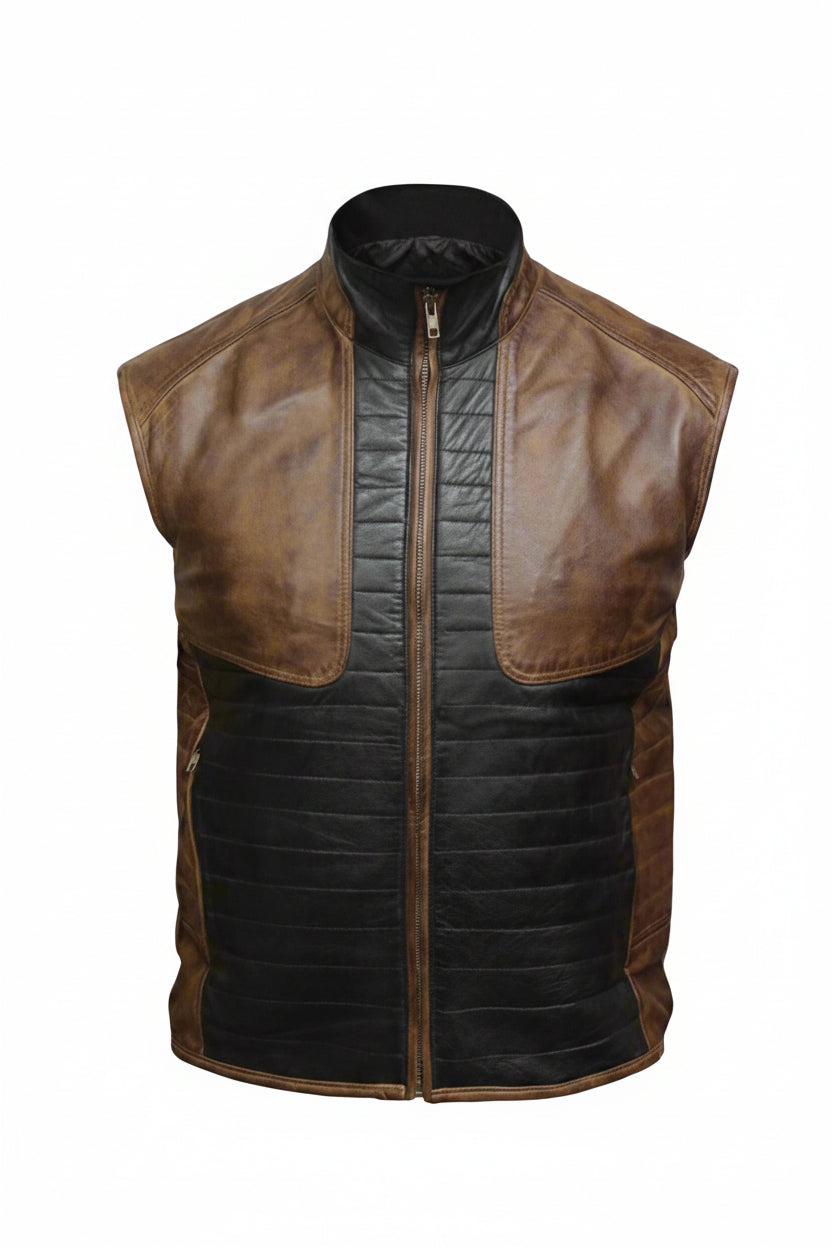 Full Grain Leather Vest For Men Black Ruby Leather Full Grain Leather Vest For Men Black Ruby Leather