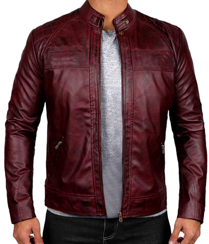 handmade biker leather jacket for men maroon winter jacket burnt red leather jacket men's luxury leather jacket cheap leather jackets genuine leather jacket for men stylish winter jacket for men men's leather jacket