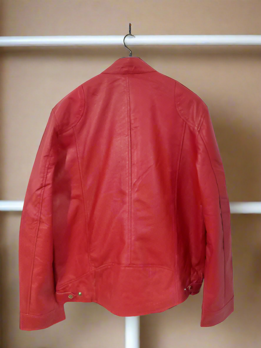 Red Leather Jacket For Men | Genuine Leather Jacket Biker Jacket
