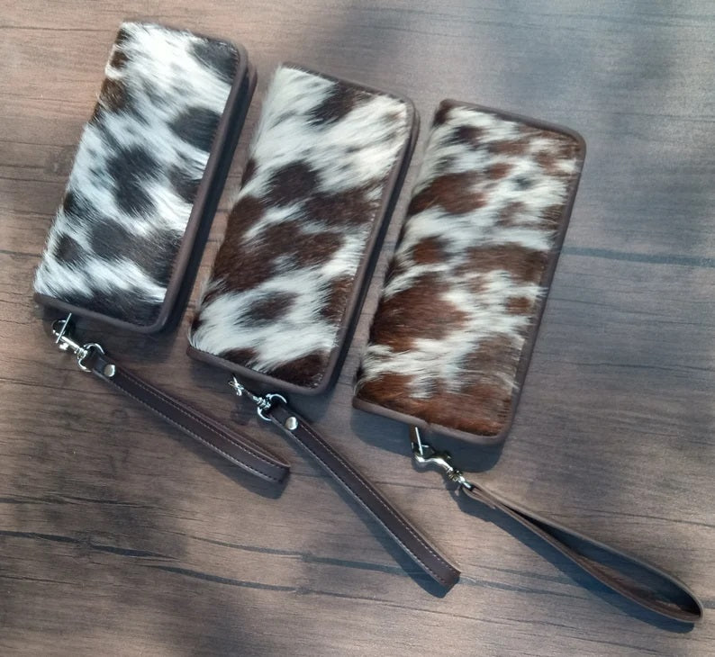 ladies wallet cowhide wallet handmade wallet for women cowhide wallets for women leather wallets clutches brown wallets gift for her customize wallets brown wallets
