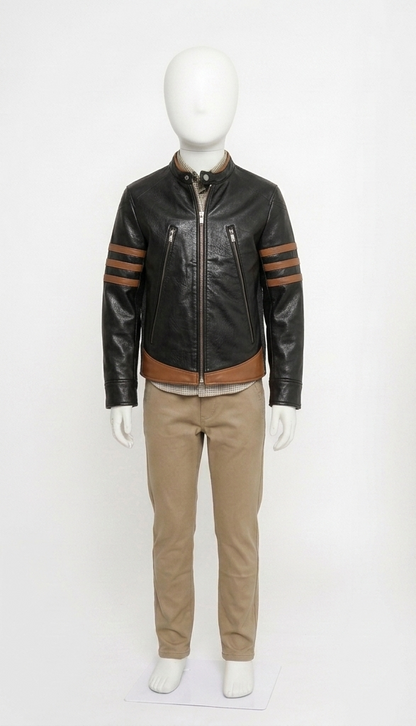 Kids' X-Men Wolverine Brown Leather Jacket