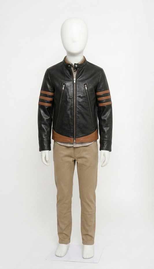 Kids' X-Men Wolverine Brown Leather Jacket