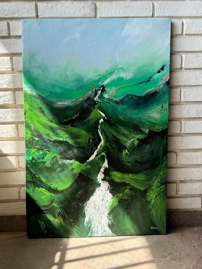 "Matcha" Oil Canvas Painting  2ft x 3ft Wall Paining
