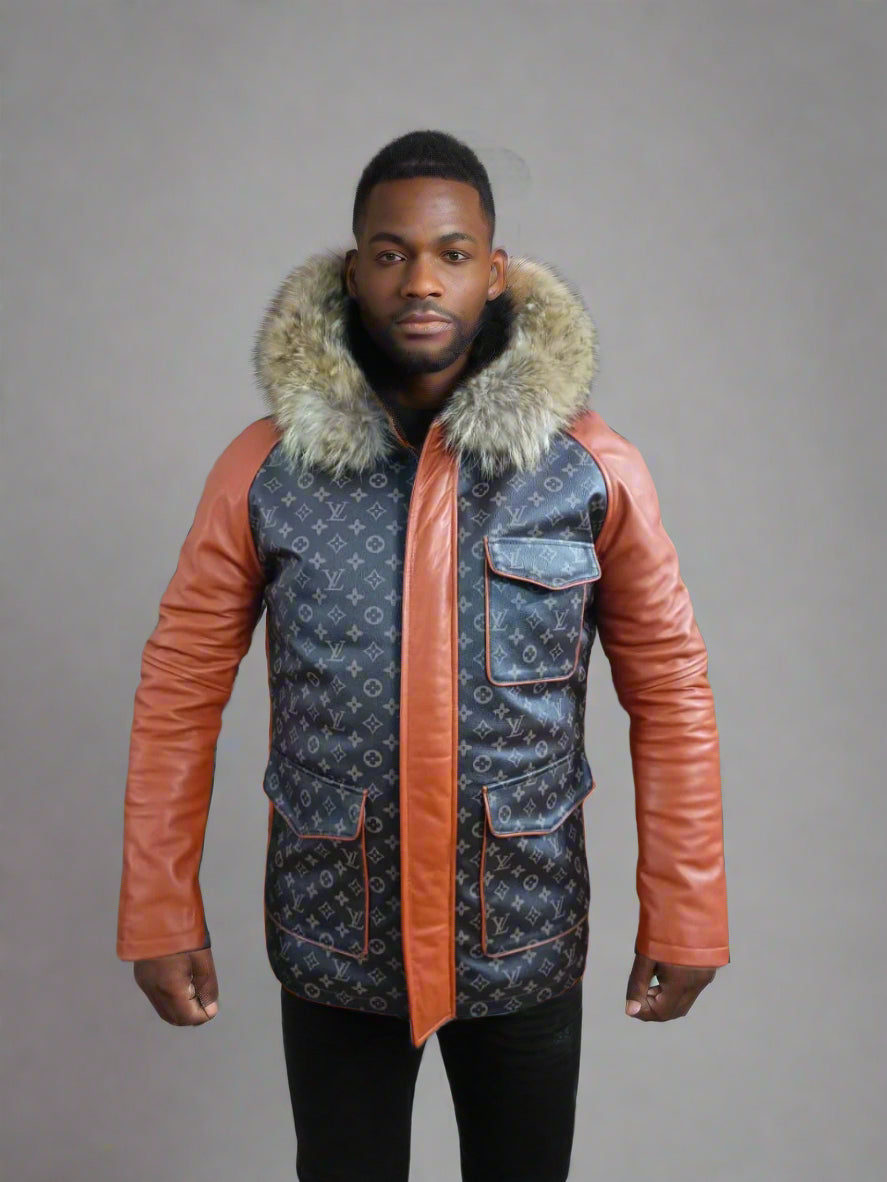 Men's Custom Made designer jacket with fur