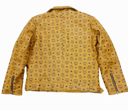 Men's yellow biker Leather Jacket | Men's designer inspired motorcycle leather jacket