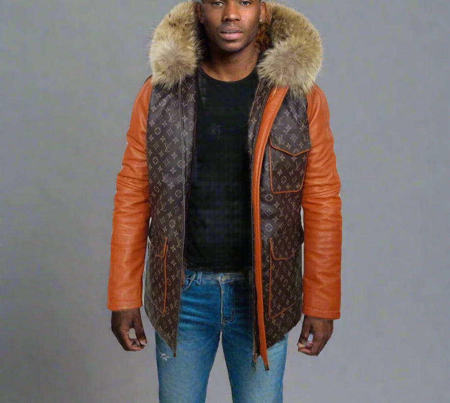 Men's Custom Made designer jacket with fur