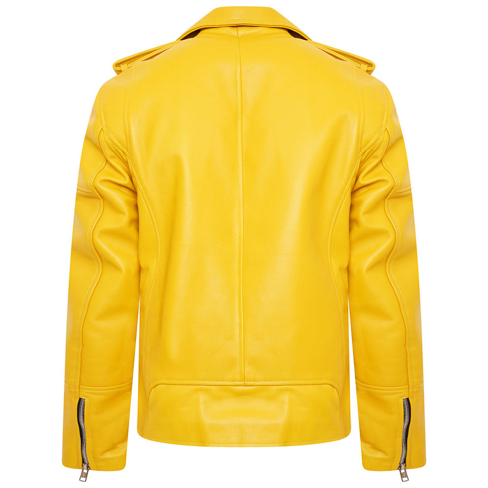 men's leather jacket yellow motorcycle jacket men genuine leather jacket men