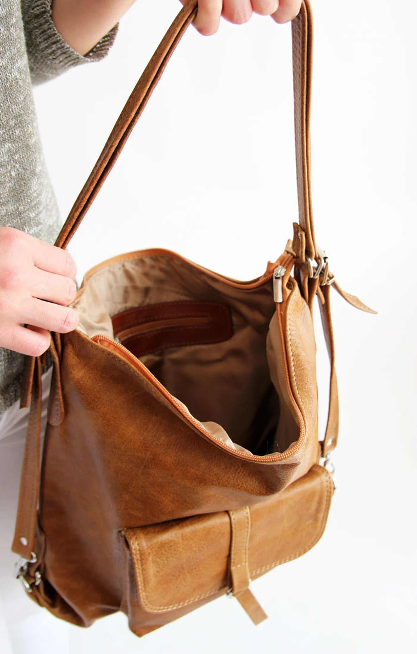 camel leather shoulder backpack Camel Leather Convertible Backpack Shoulder Bag – Ruby Leather