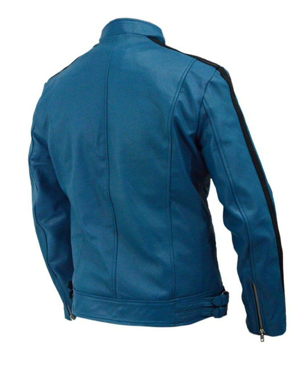 Dirk Gently Holistic Blue Leather Jacket for men 