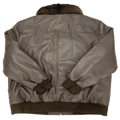 LV monogrammed Leather Bomber Jacket