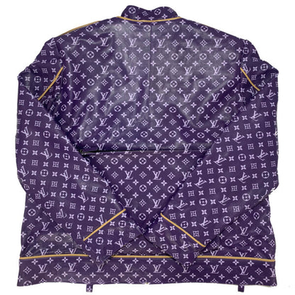 LV designer-inspired admiral leather jacket in purple