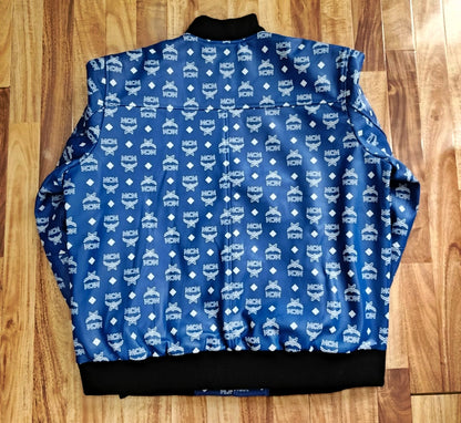 MCM Blue bomber leather jacket