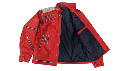 Kids' Red Leather Michael Jackson Beat It Jacket & Pants Set