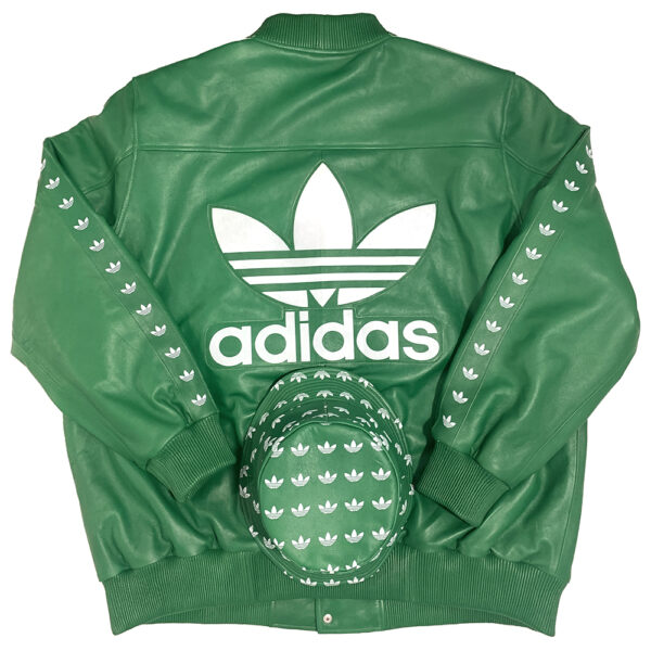 Custom-made Green Leather Adidas tracksuit