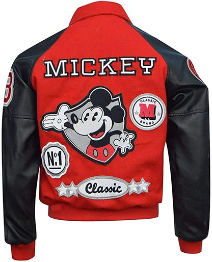 disney varsity jacket wool jacket red leather jacket men wool jackets men red varsity jacket men mens mickey Disney jackets 