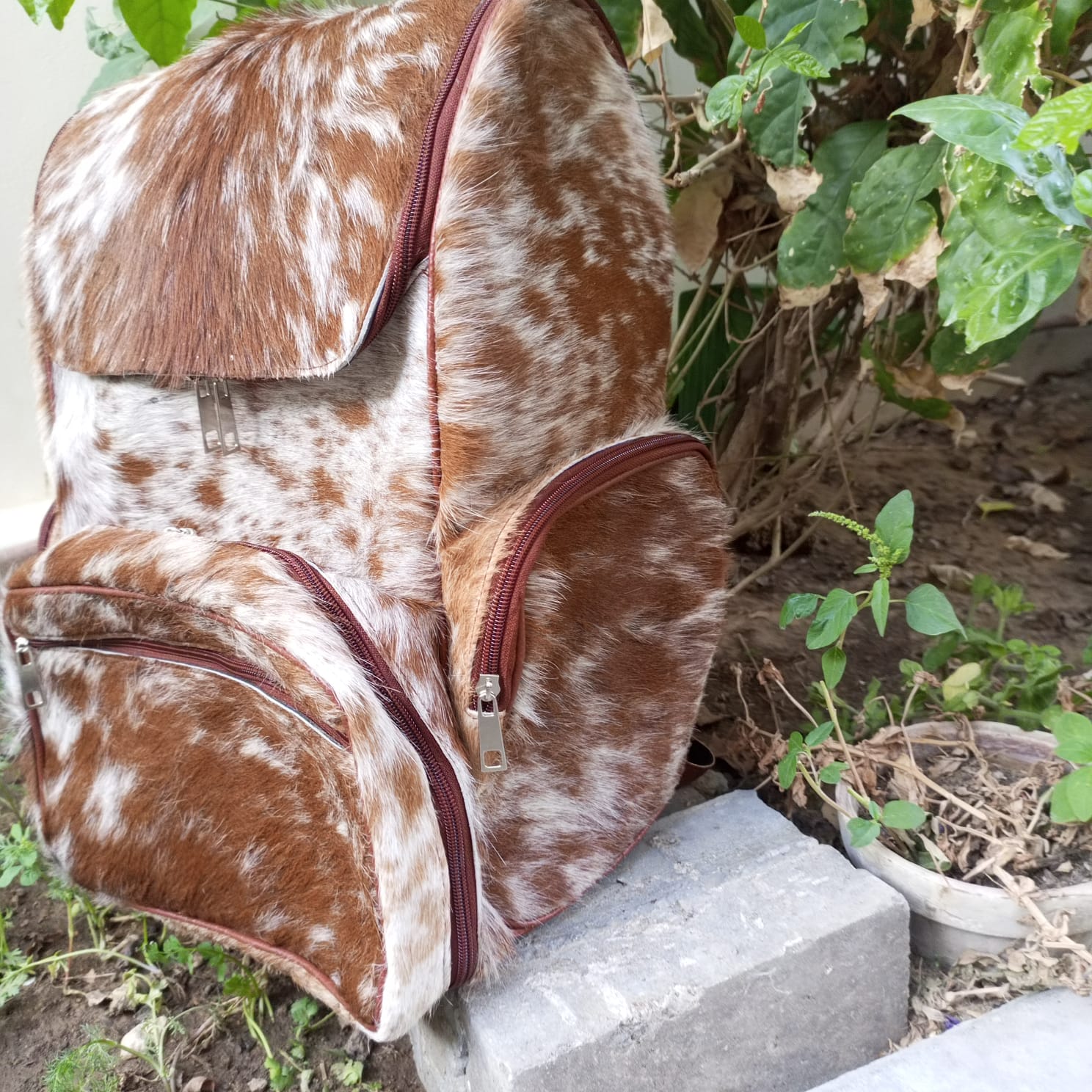 custom hide leather backpack Real cowhide baby diaper bag mummy backpack cowhide laptop backpack – Ruby Leather