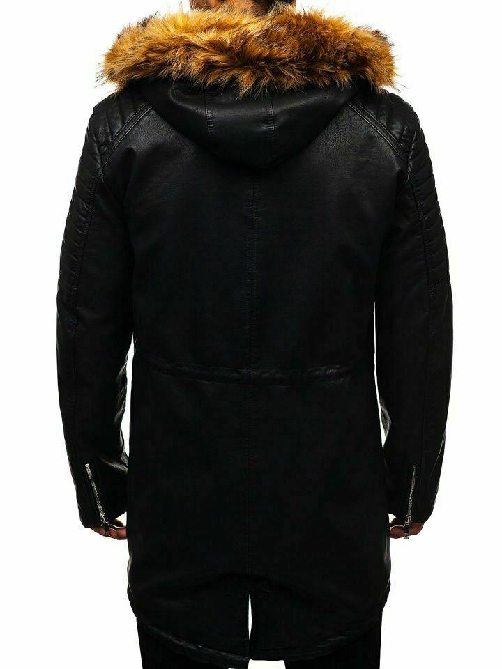 parka jackets men black hooded jacket men mens winter jacket detachable hoor fur collar jacket men black parka jacket men