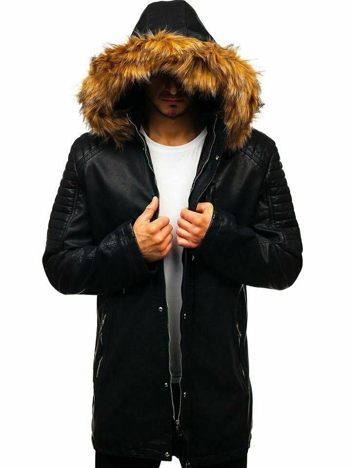 parka jackets men black hooded jacket men mens winter jacket detachable hoor fur collar jacket men black parka jacket men