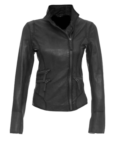 Distressed Look Leather Jacket For Women | Genuine Leather