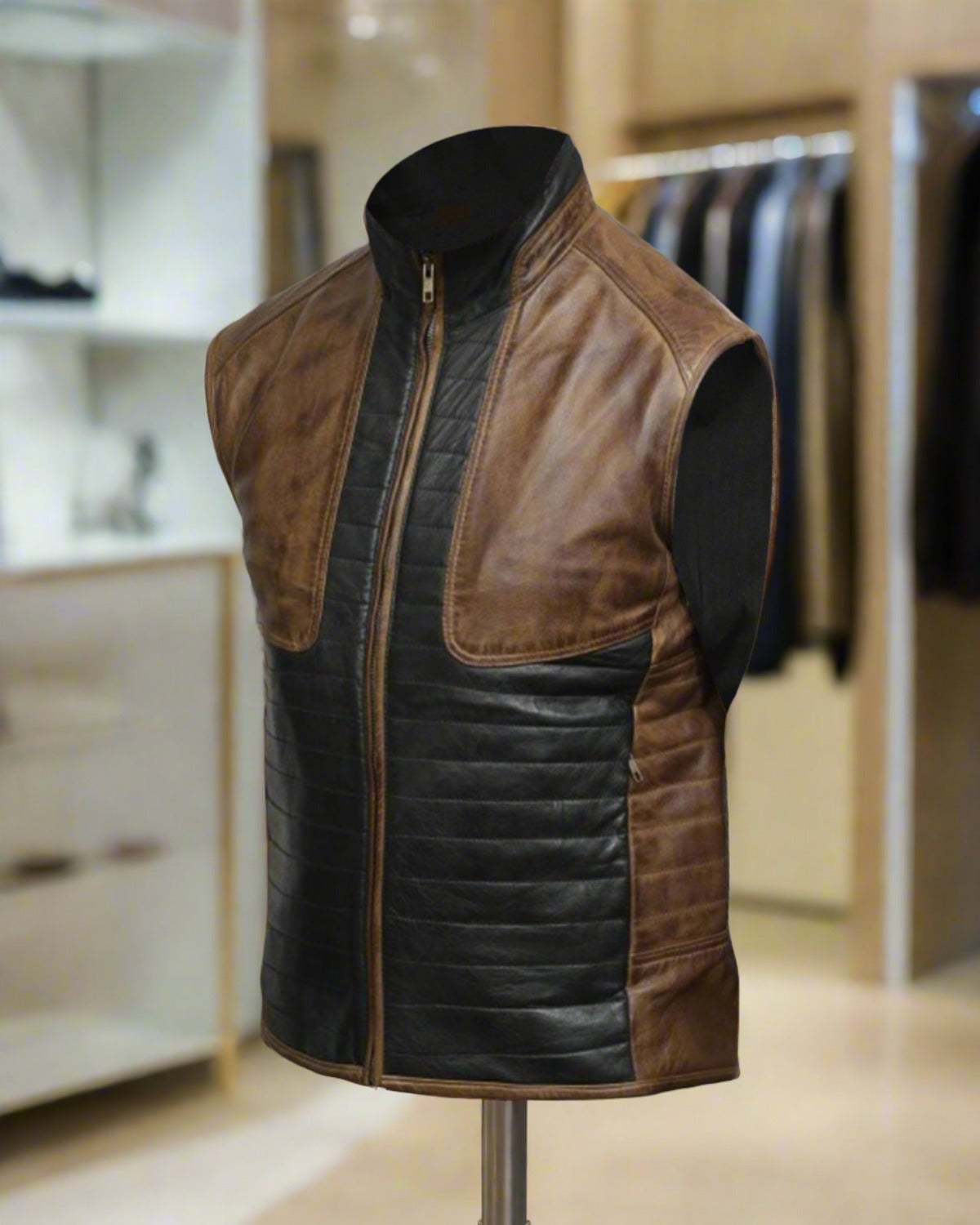 mens leather vest mens genuine leather jacket black leatehr vvest for men gift for men brown leatehr vest mens motorcycle jacket genuine leather vest for emn3