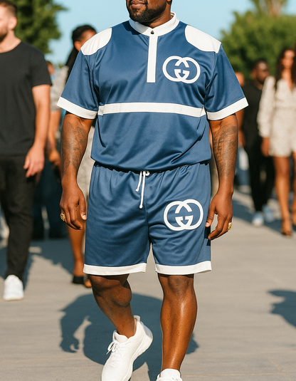 Men's Gucci Blue Velvet Shirt n Shorts