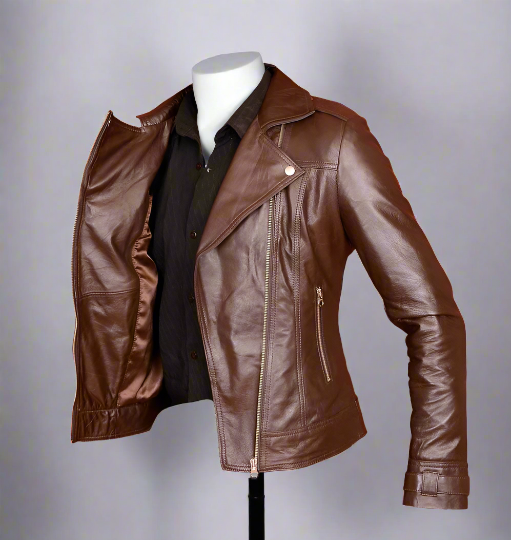 brown leather jacket women moto jacket women stylish jacket for women casual jacket for women