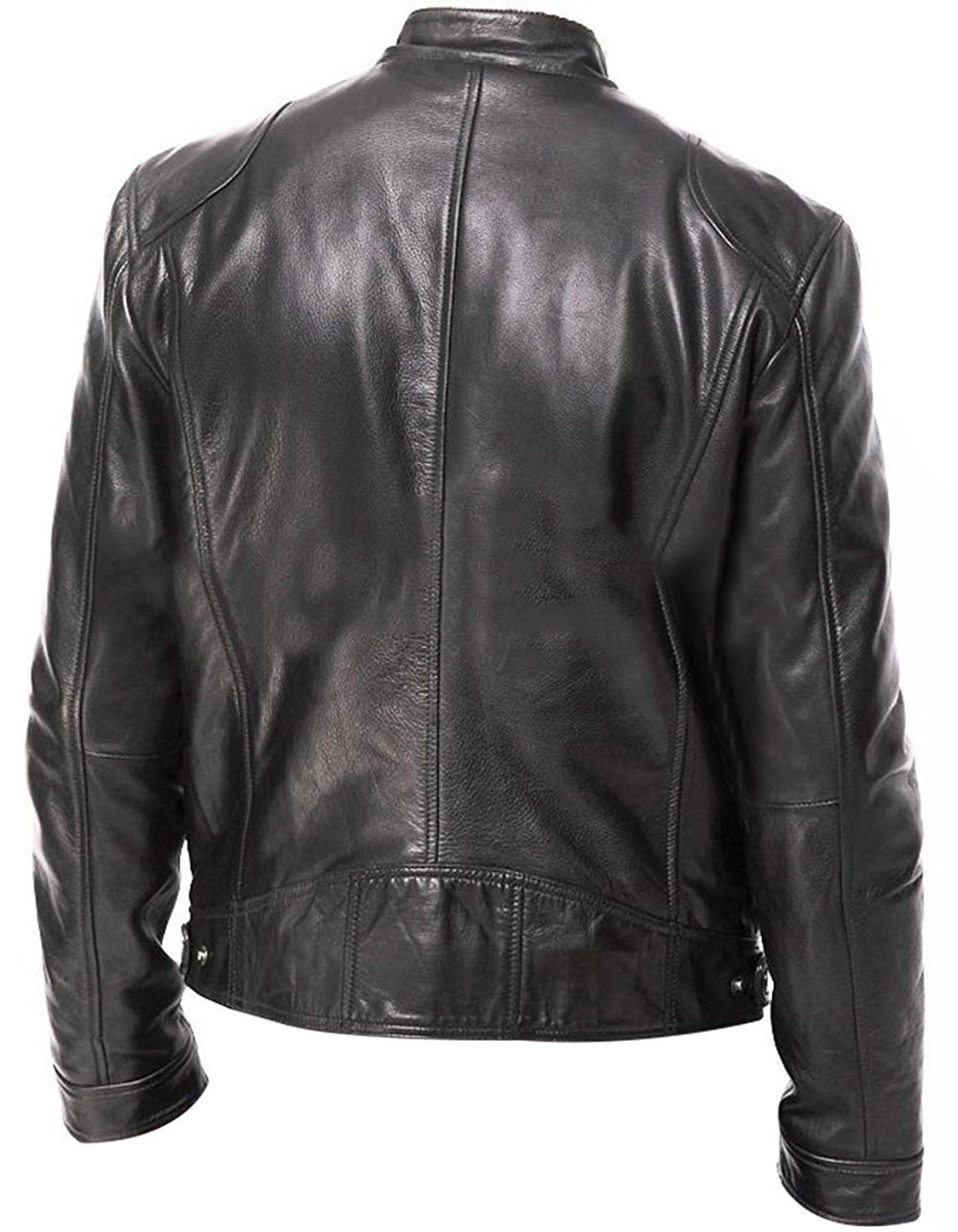 cafe racer leather jacket for men black cafe racer jacket motorcycle leather jacket soft sheepskin leather jacket mens biker leather jackets gift for men