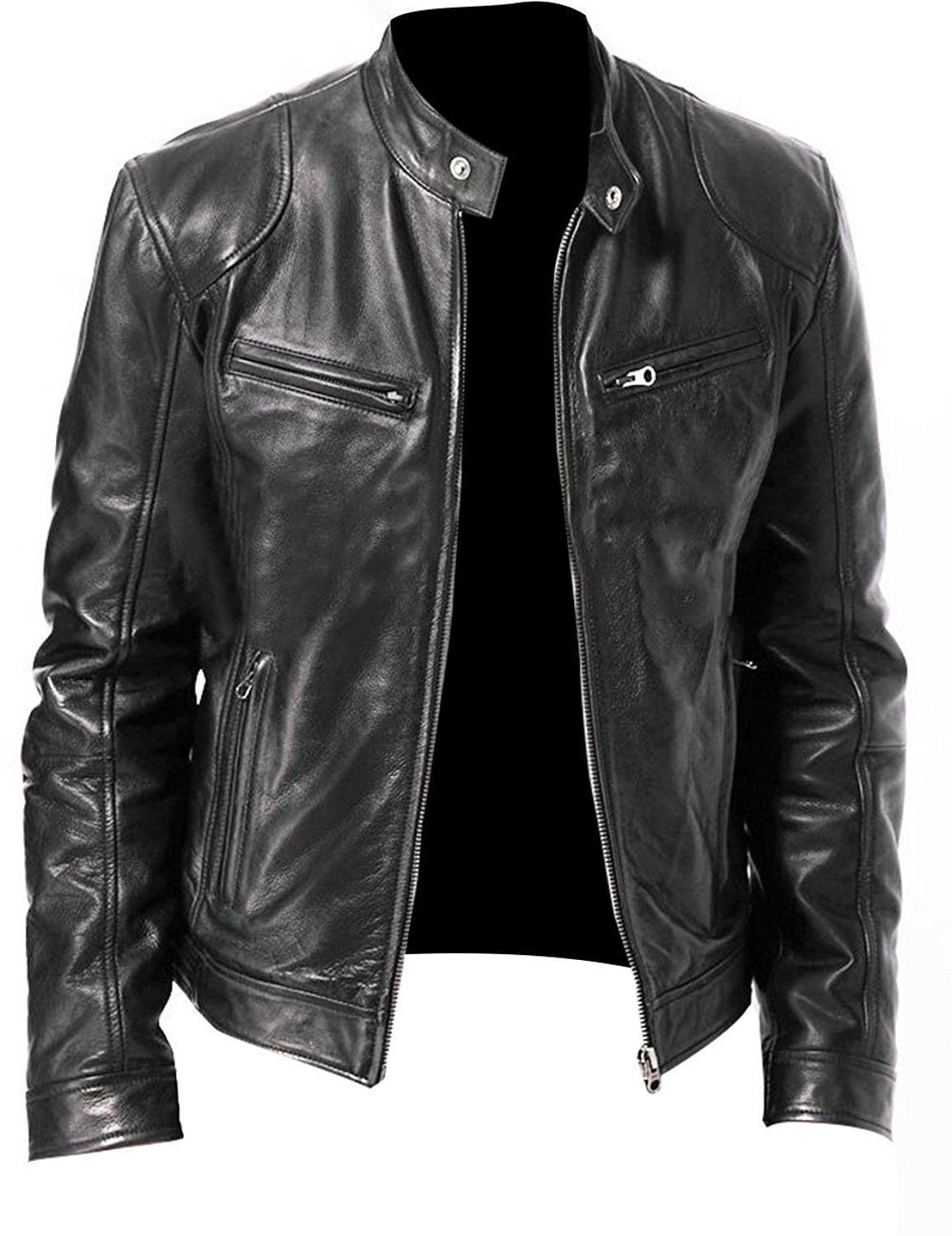 cafe racer leather jacket for men black cafe racer jacket motorcycle leather jacket soft sheepskin leather jacket mens biker leather jackets gift for men 