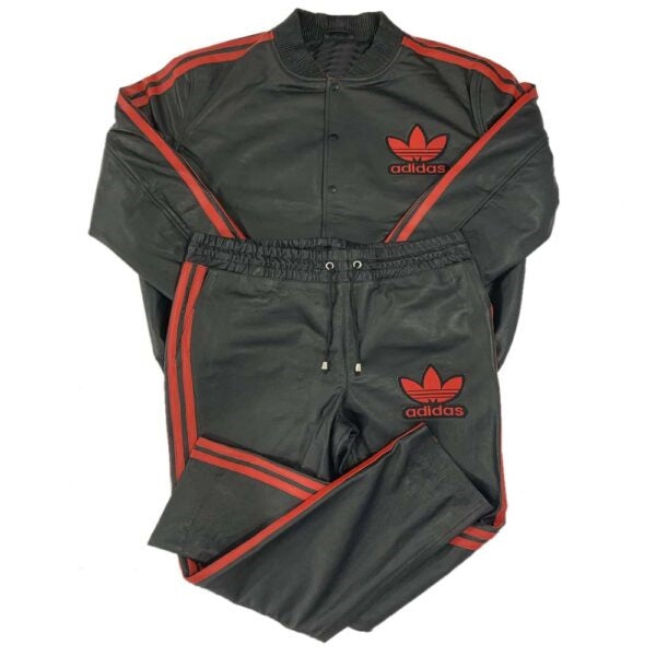 Custom Genuine leather adidas tracksuit