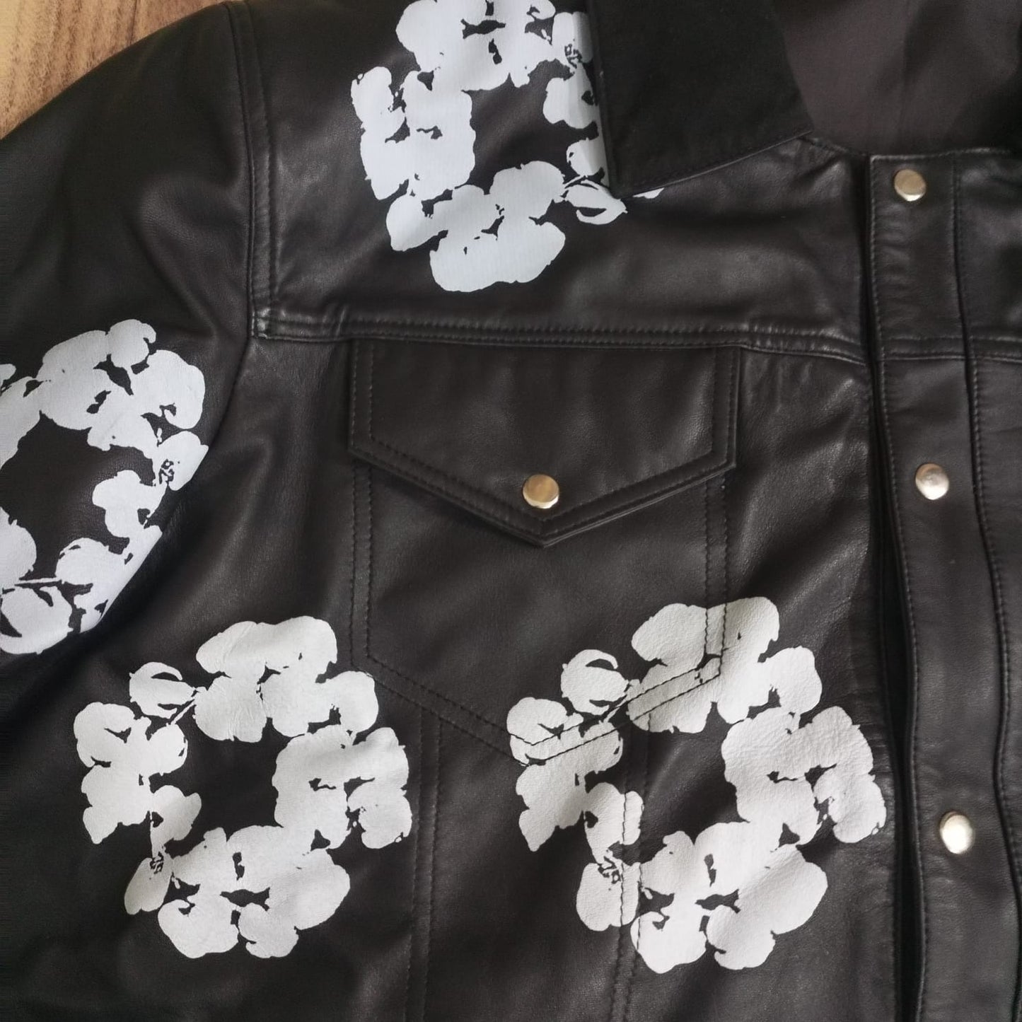 denim tear leather jacket for men black leather jacket denim tears genuine leather jacket men unique leather jacket men
