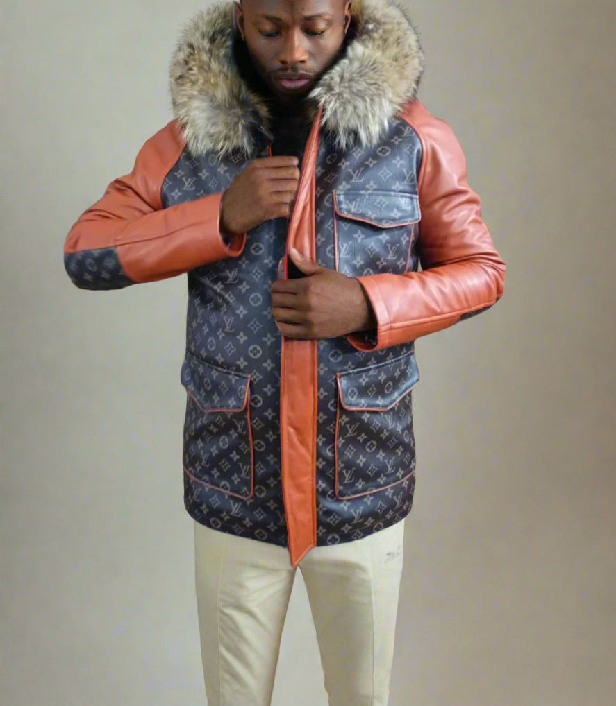 Men's Custom Made designer jacket with fur