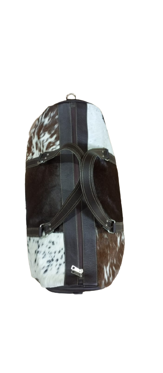 Tricolor Leather Duffel | Cowhide Travel Bag