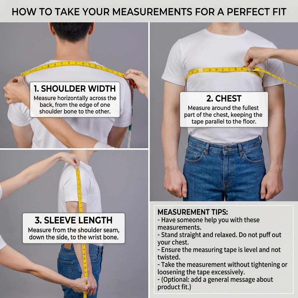 measuring guide for men on how to take your measurements before buying a leather jacket from Ruby Leather