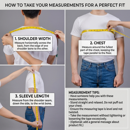 measuring guide for men on how to take your measurements before buying a leather jacket from Ruby Leather