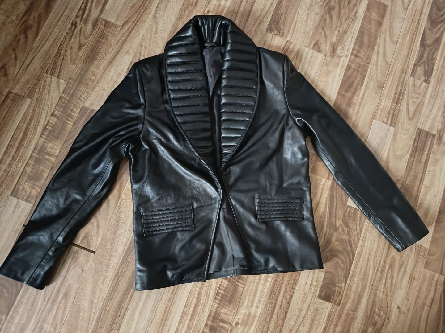 kids michael jackson Billie Jean leather jacket on a wooden floor