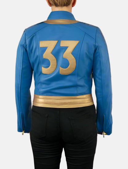  fallout jacket women cosplay leather jacket women blue leather jacket women biker leather jacket women vault leather jacket women