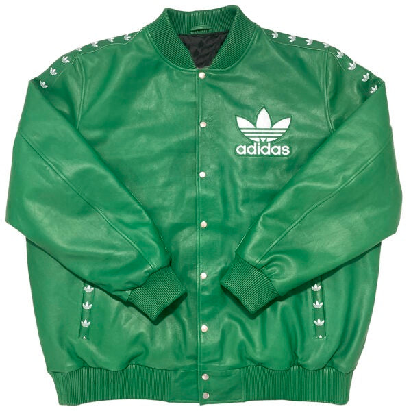 Custom-made Green Leather Adidas tracksuit
