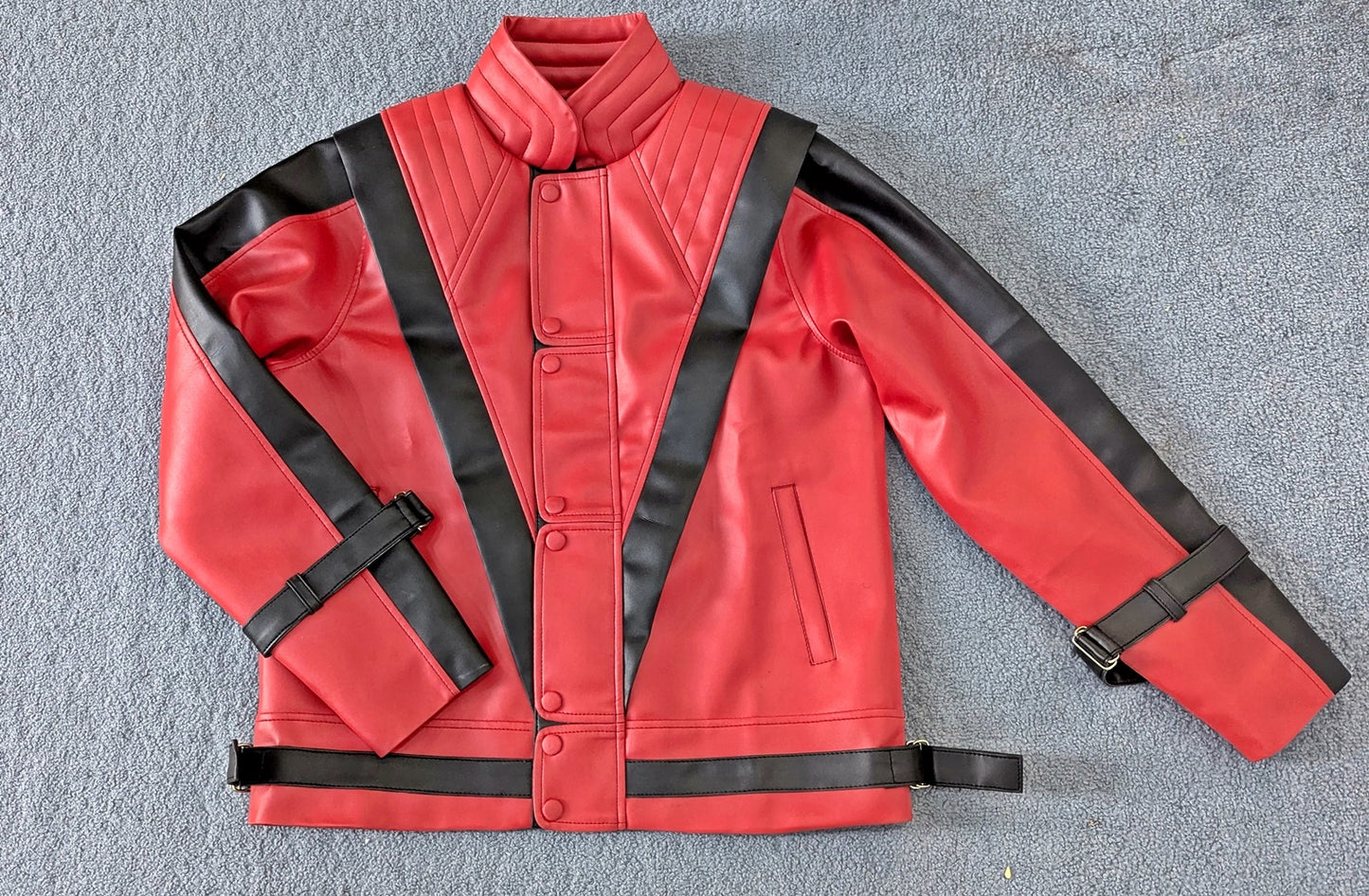 Kids' Red Leather Jacket & Pants Set