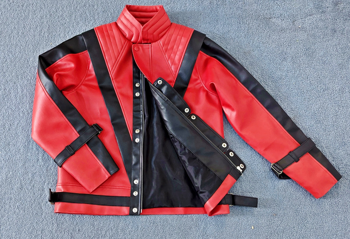 Kids' Red Leather Jacket & Pants Set