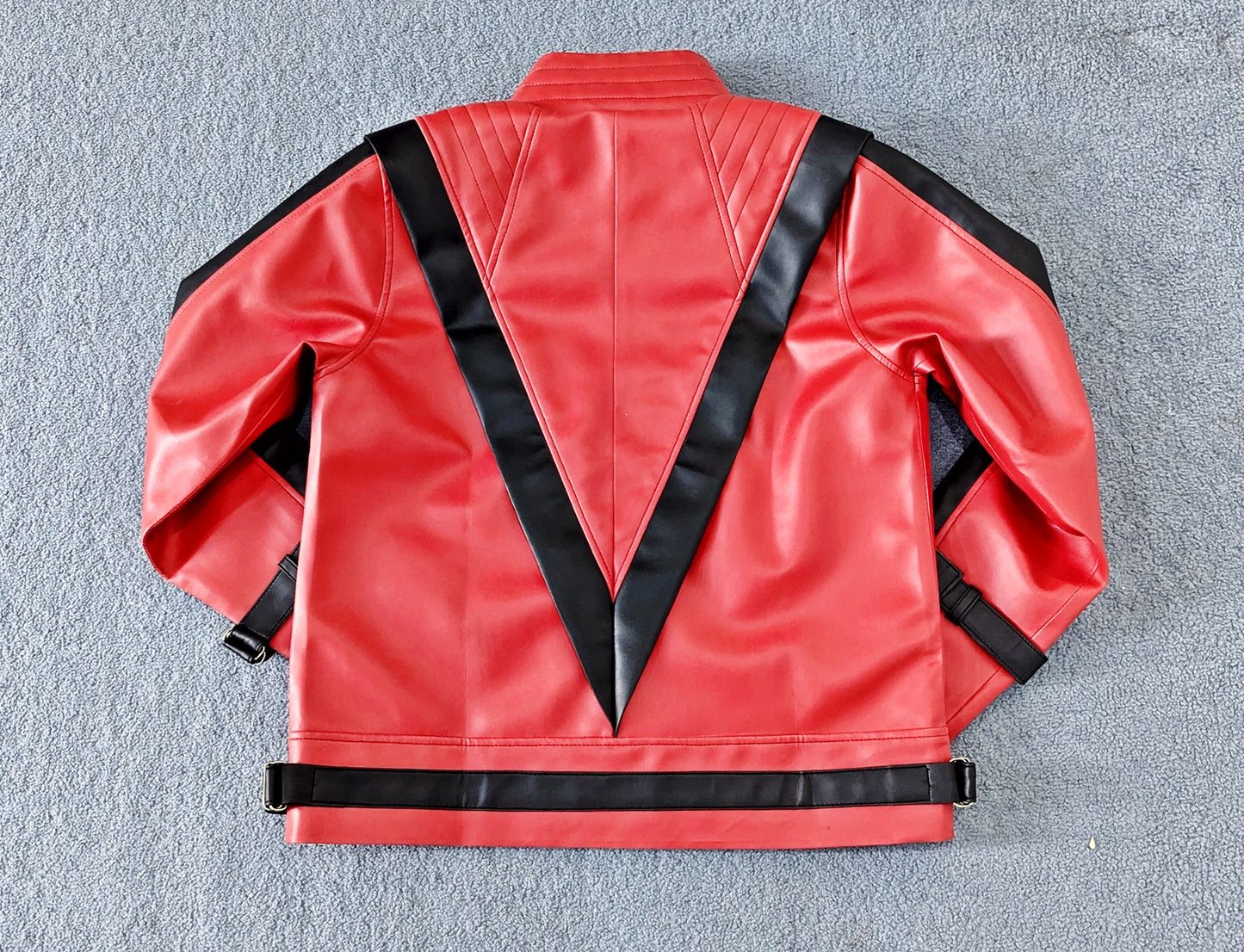 Kids' Red Leather Jacket & Pants Set