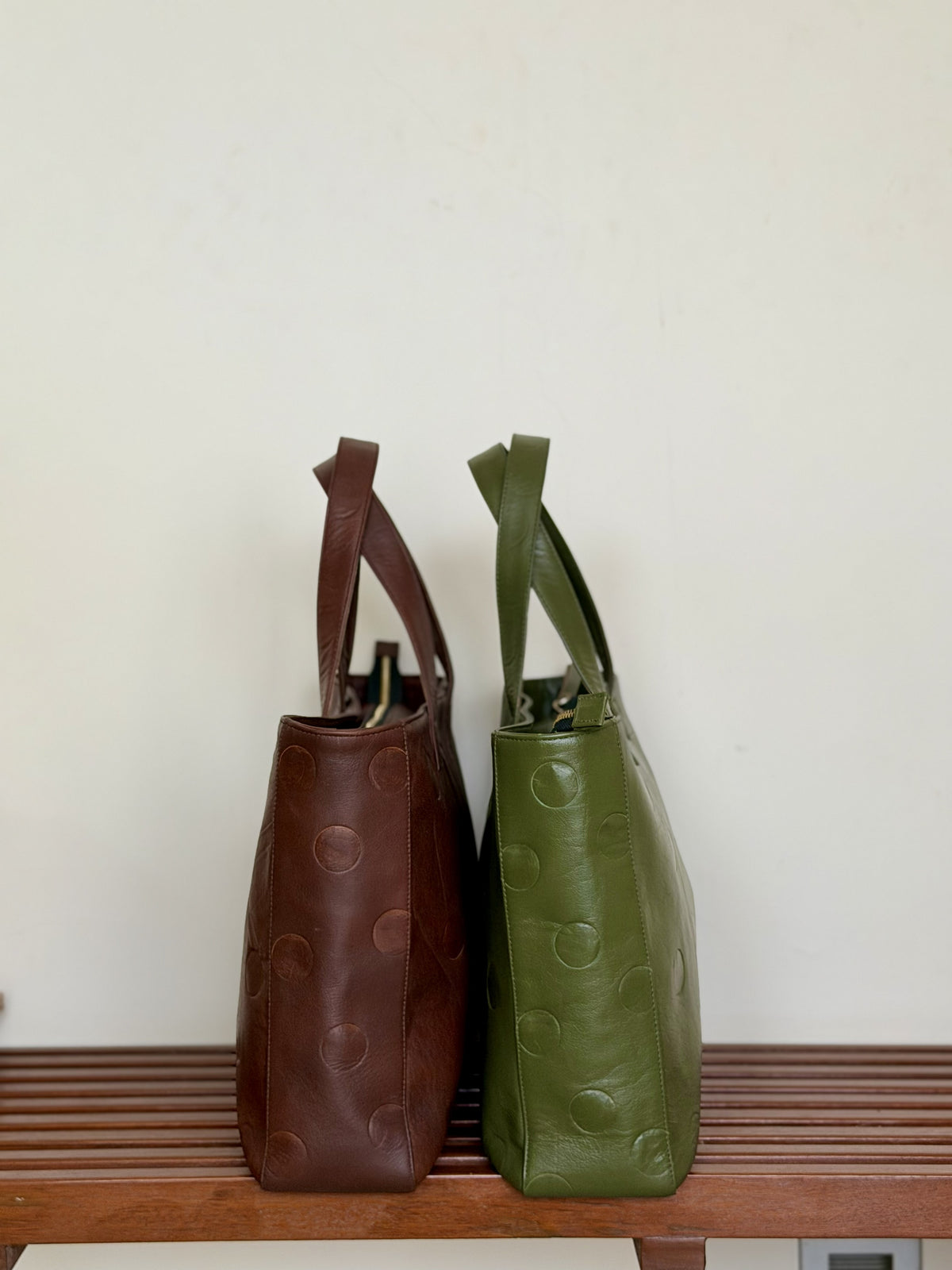 Women’s Large Debossed Leather Tote Bag