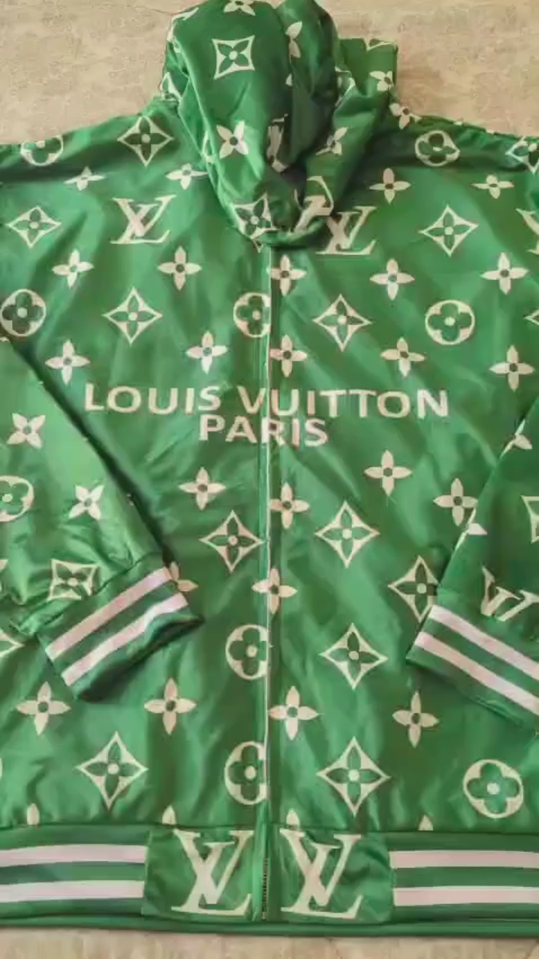 LV velour hoodie on a flat surface