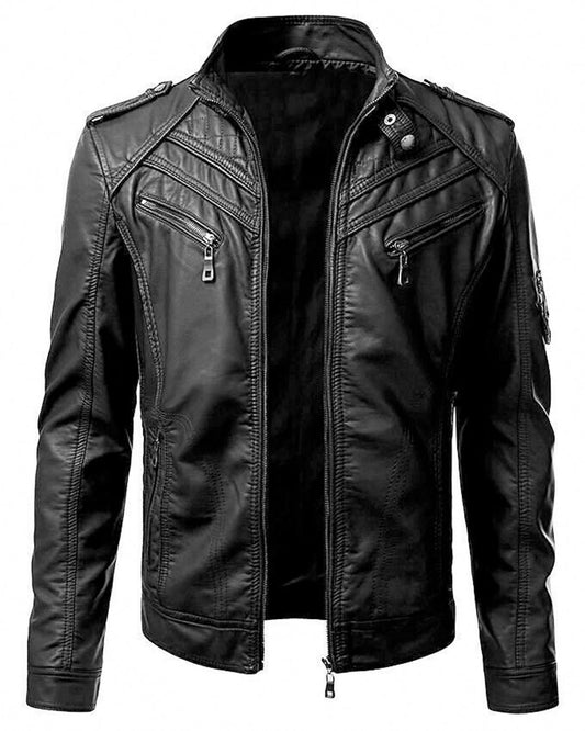 cafe racer jacket men mens winter leather jacket 2023 genuine leather jacket for men black biker jacket for men biker fashion men motorcycle leather jacket men 