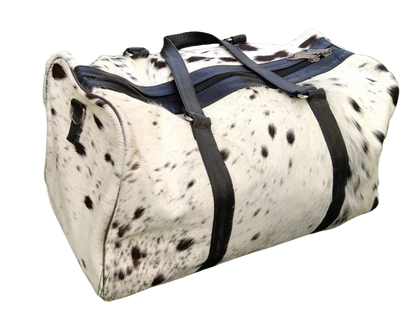Spotted print duffle travel bag
