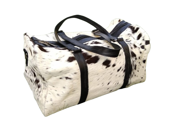 Spotted print duffle travel bag