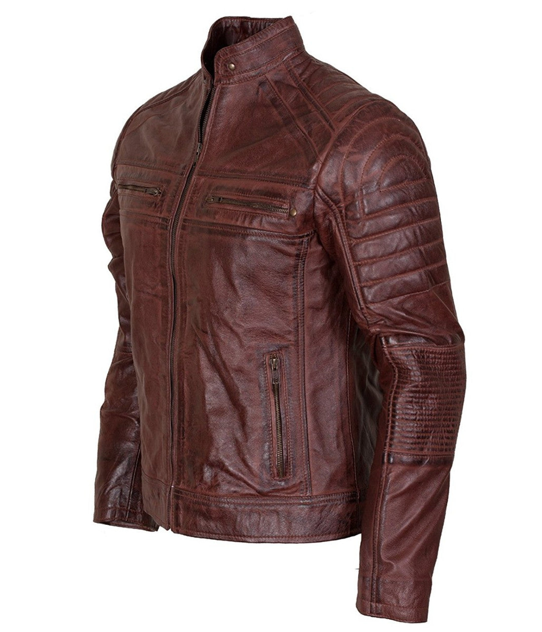 biker leather jacket men's waxed leather jacket vintage look jacket genuine leather jacket for men handmade jacket vintage winter jacket zipper jacket for men rust jacket 